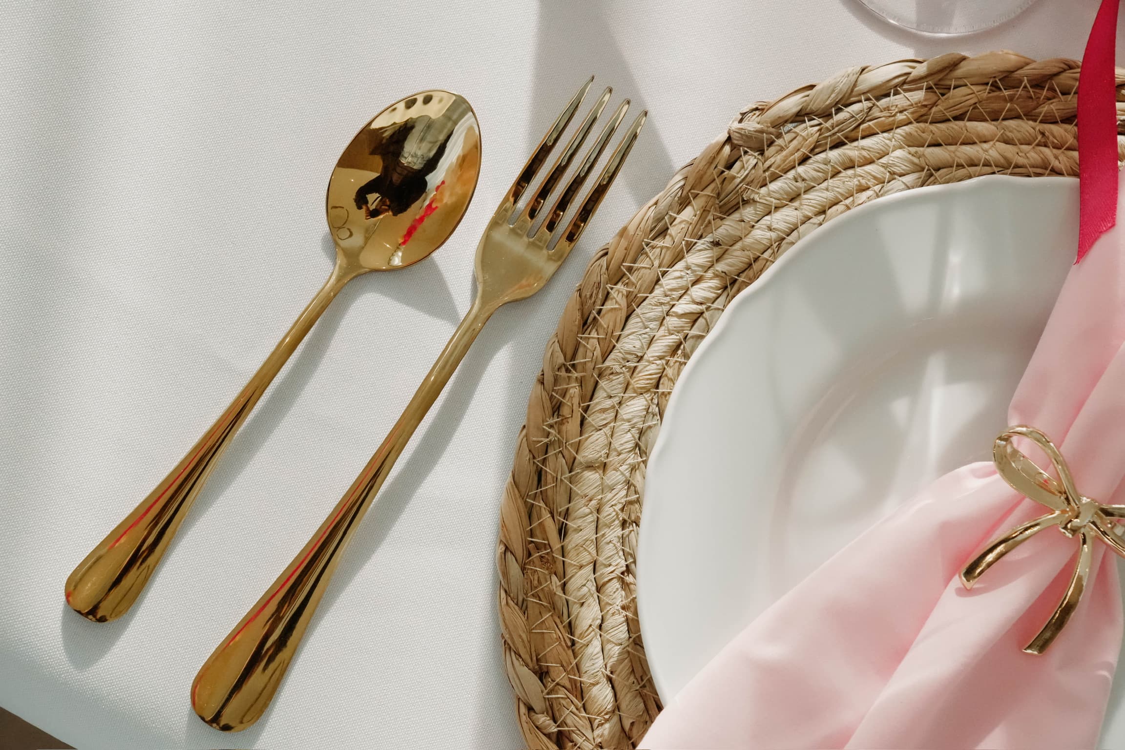 Tafelsetting detail — bovenaanzicht